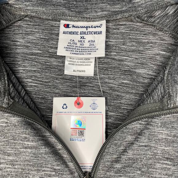 BYU Cougars Men's Champion Long Sleeve XL New Gray Quarter Zip Pullover Athletic - Picture 3 of 8